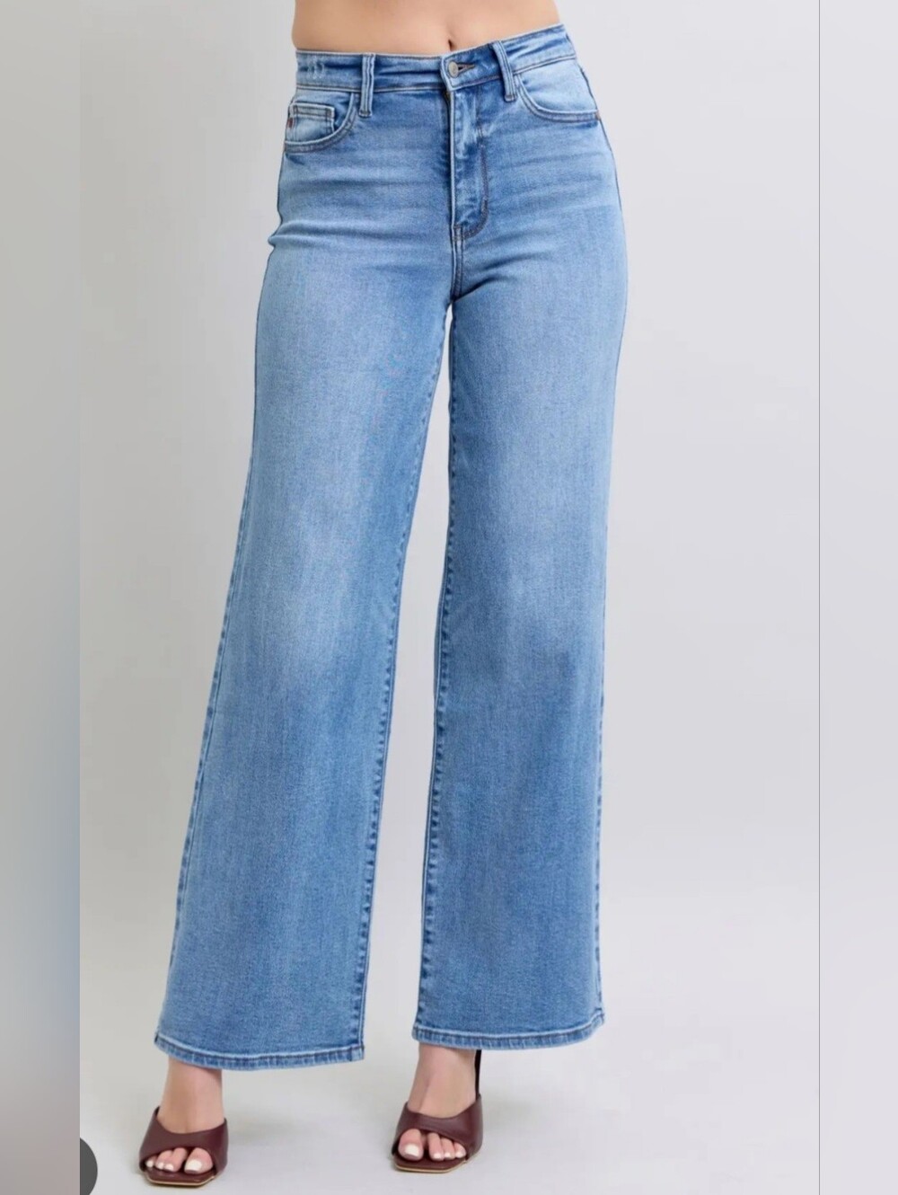Judy Blue High Rise Vintage Wash Retro Wide Leg Jeans Size 7/28 NWT